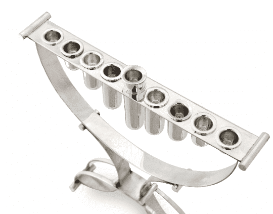 One of a Kind Contemporary Sterling Silver Menorah