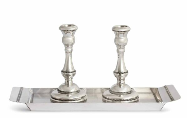 Silver Candlesticks for Shabbat with Filigree Adornments