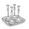 Sterling Silver Two Pairs of Filigree Candlesticks Set