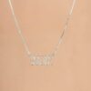 Cut-Out Hebrew Mother Silver Necklace