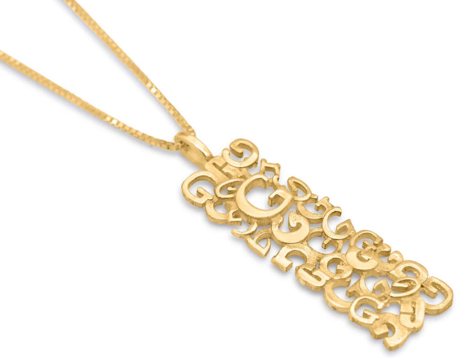 English Initial Stylish Gold Pendant