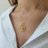 Hollow Initial Contemporary Gold Pendant