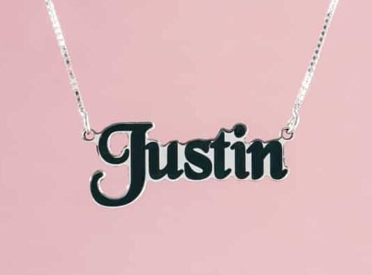 Picturesque Enameled Silver Name Necklace