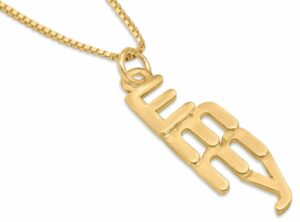 Modern 3D Vertical 14K Gold English Name Necklace