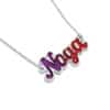 14K Gold Name Necklace with Enamel