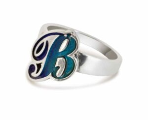Colorful Bold and Stylish Name Initial Ring