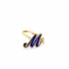 14K Gold Enamel Colored Name Letter Ring