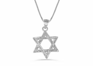 Rugged Sterling Silver Star of David Pendant