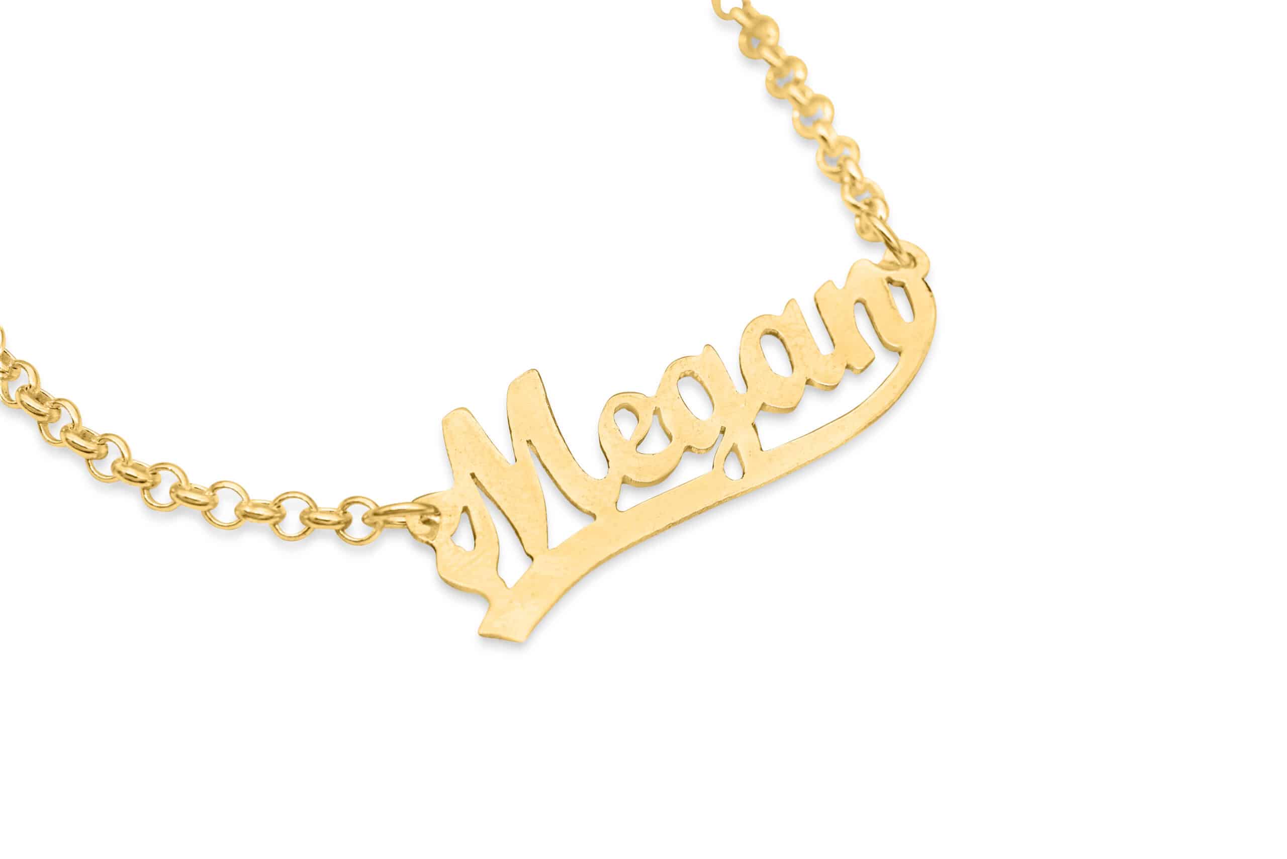 Modern English Name Gold Bracelet
