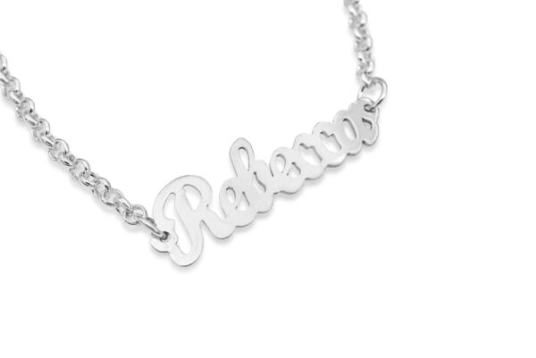 Cursive Shiny English Name Sterling Silver Bracelet