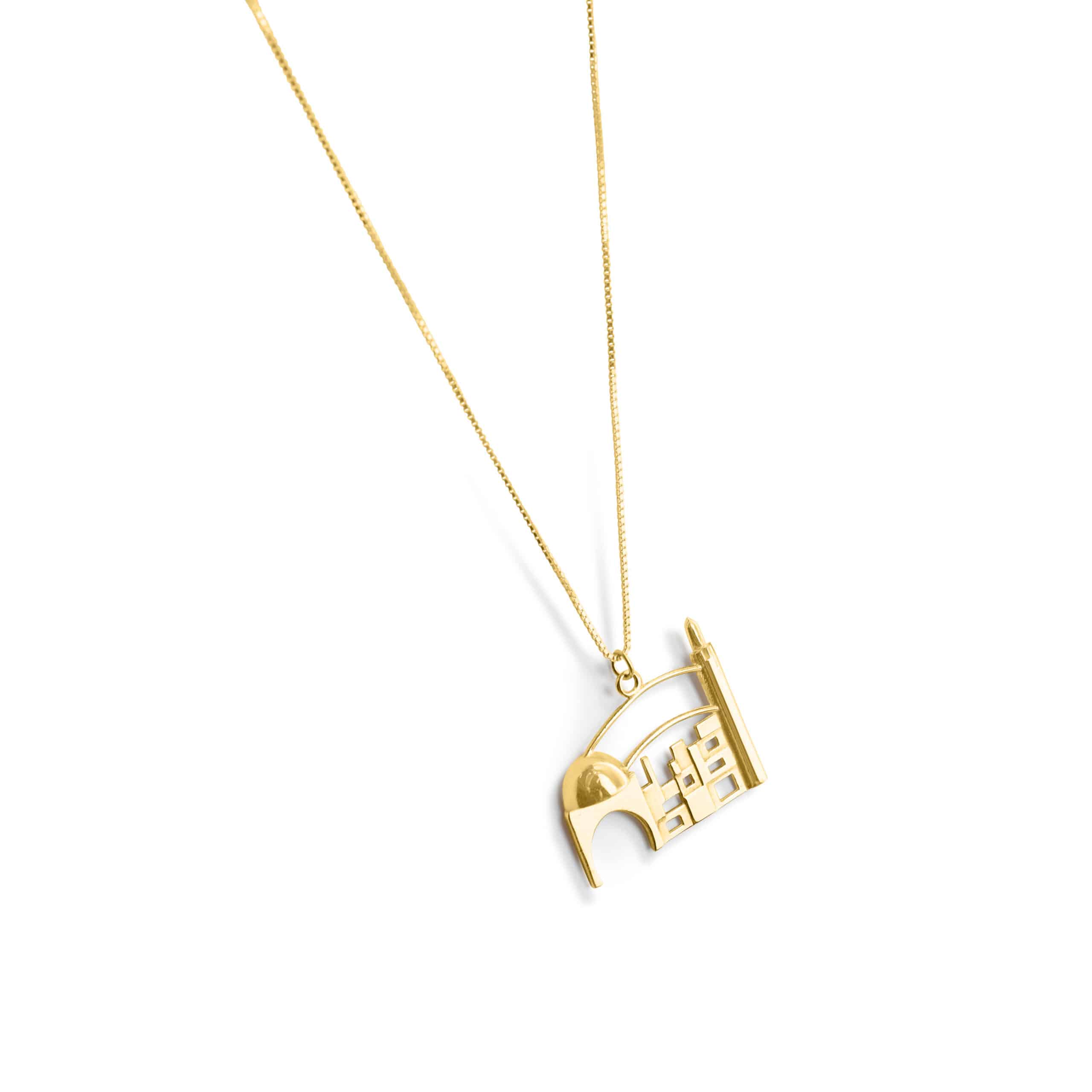 Personalized Jerusalem Necklace made of 14K Yelllow Gold