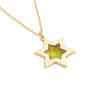 Double-Star of David Gold Enameled Necklace