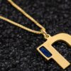 Sterling Gold Chai Necklace with Enameled Letter