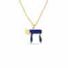 Cold Enamel Letter and Gold Chai Necklace