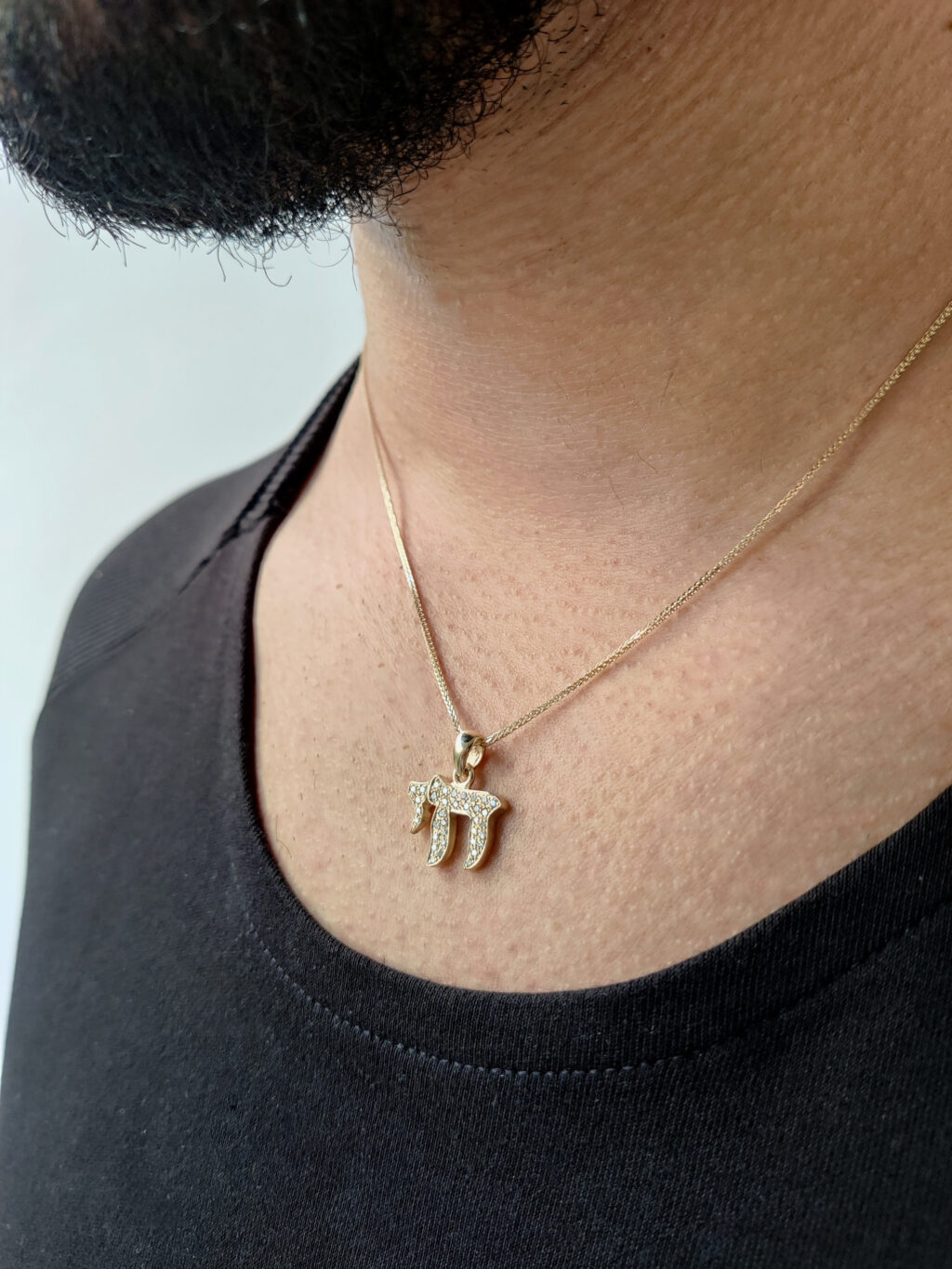 Stunning Diamonds Solid Chai 14k gold pendant