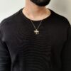 Extra Large Modern Thick and Heavy 14K Gold Chai Necklace