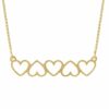 Horizontal Hearts Sterling Silver Necklace