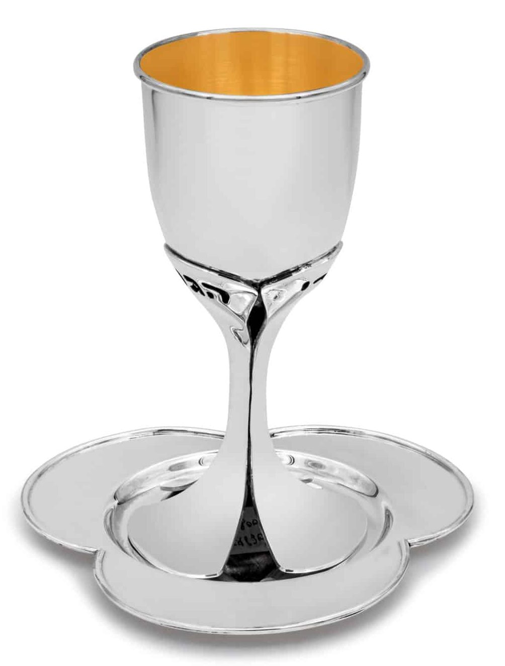 Special Floral Kiddush Cup With Hebrew Shabbat blessing