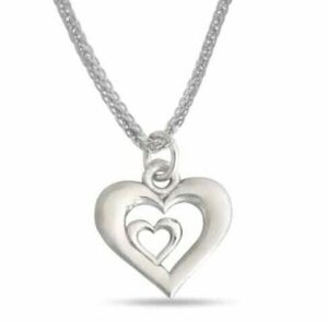Double Hearts Sterling Silver Necklace