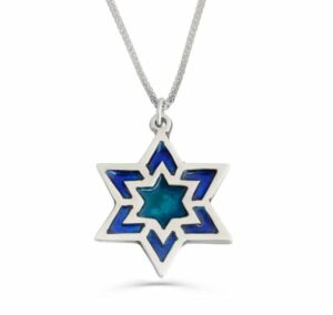 Large Star of David Necklace with Enamel
