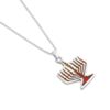 Menorah Sterling Silver Necklace with Enamel