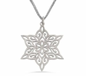 Delicate Snowflake Star of David Necklace