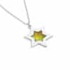 Double-Star of David Silver Enameled Necklace