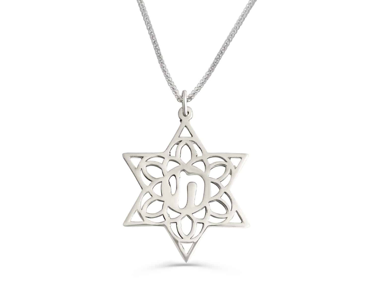 Sterling Silver Hollow Star of David Pendant