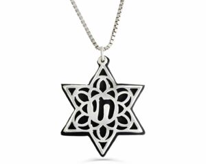Silver and Aluminum Star of David Necklace