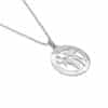 Sterling Silver Chai Enclosed in Round Pendant