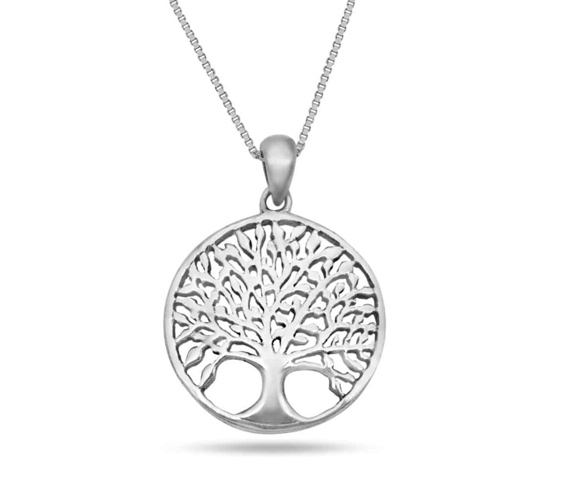 Tree of Life Cut-Out Silver Pendant