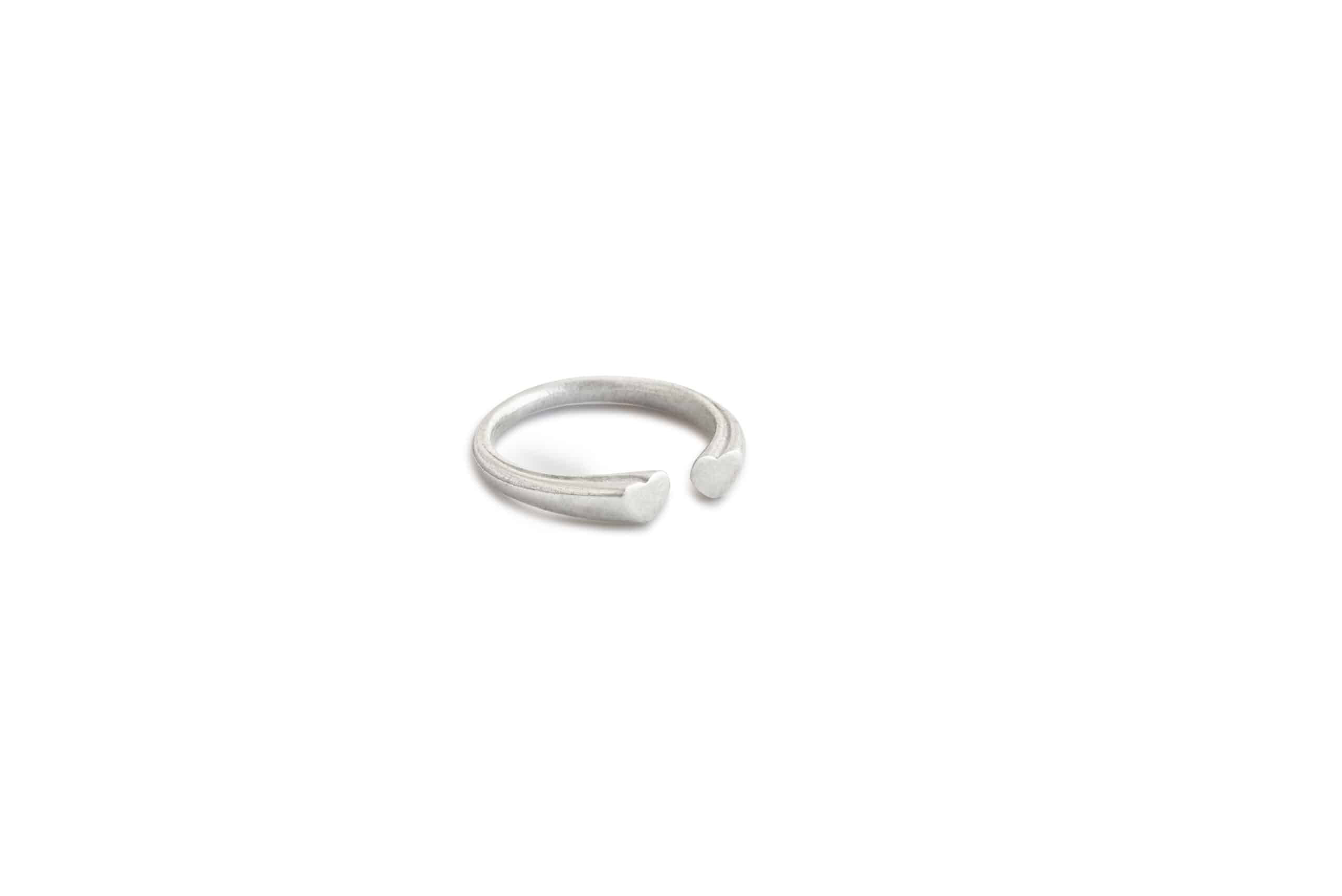 Sterling Silver Half Opened Heart Ring