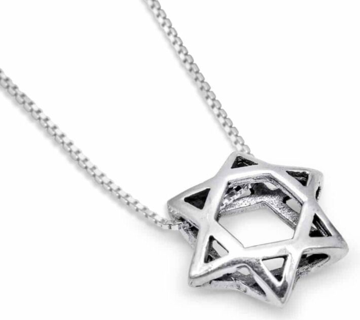 Chunky Silver Star of David Necklace
