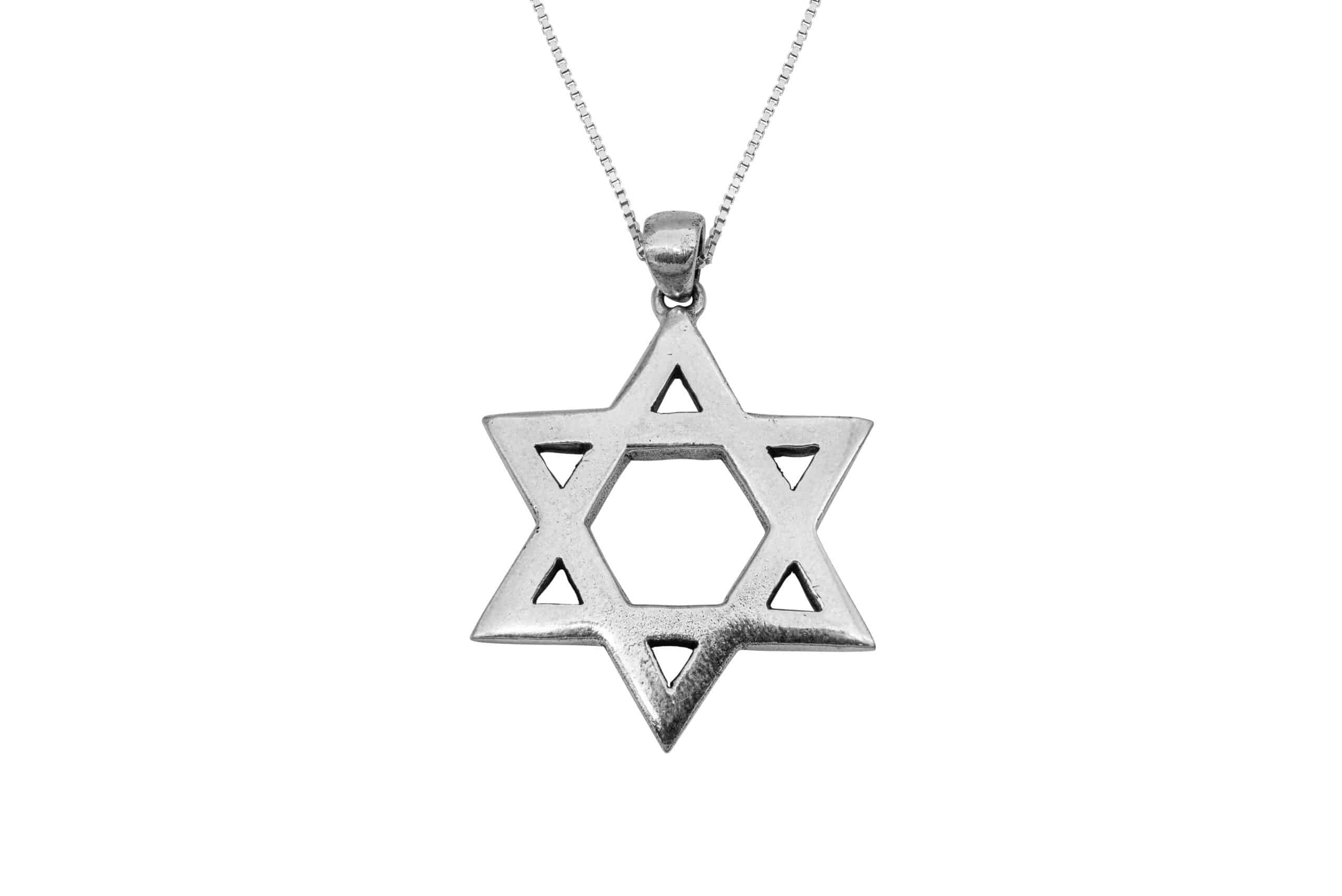 Mid-Sized Silver Star of David Necklace