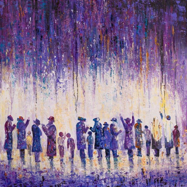 Kotel Prayers in Purple Painting Print