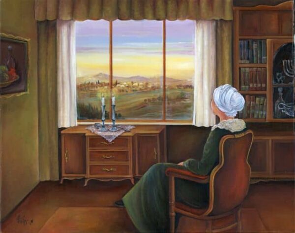 Observing The Shabbat Candles Painting Print