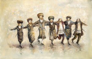 Outstanding Hassidic Dance Painting Print