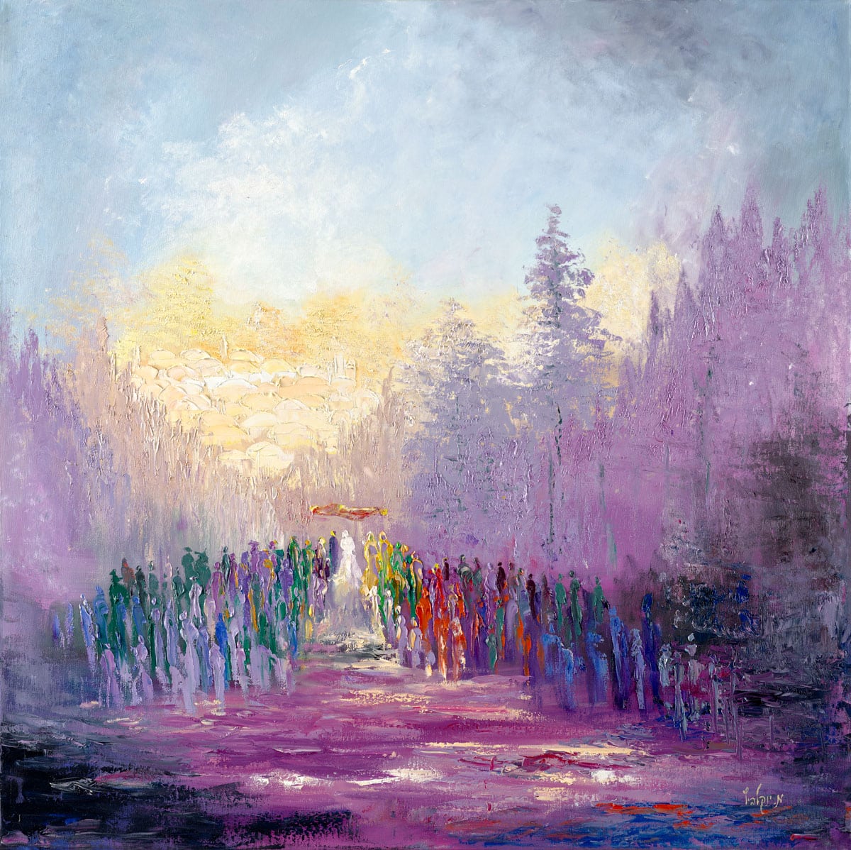 Abstract Purple Chuppah Painting Print