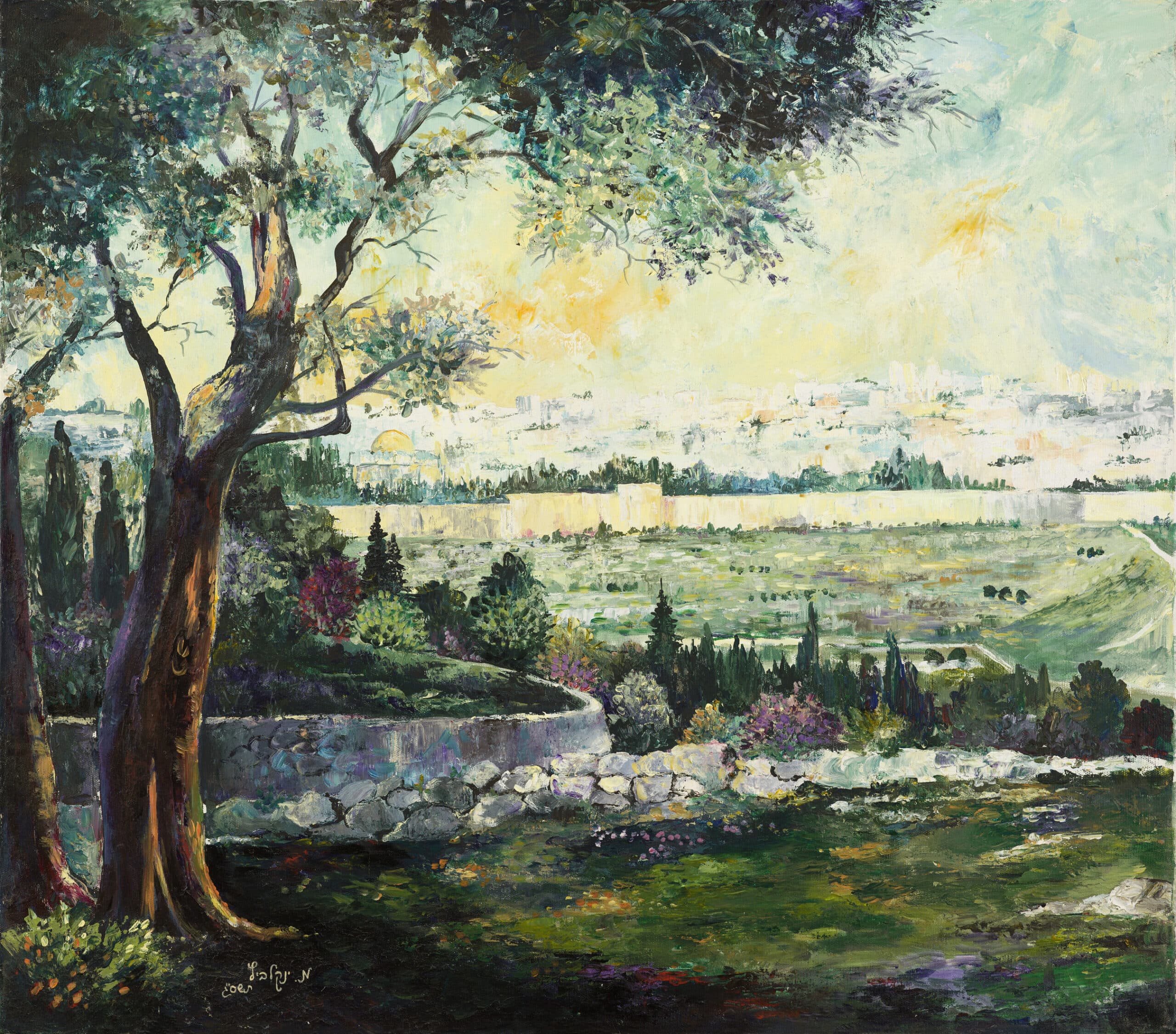 Distant Landscape of the Jerusalem Walls Print