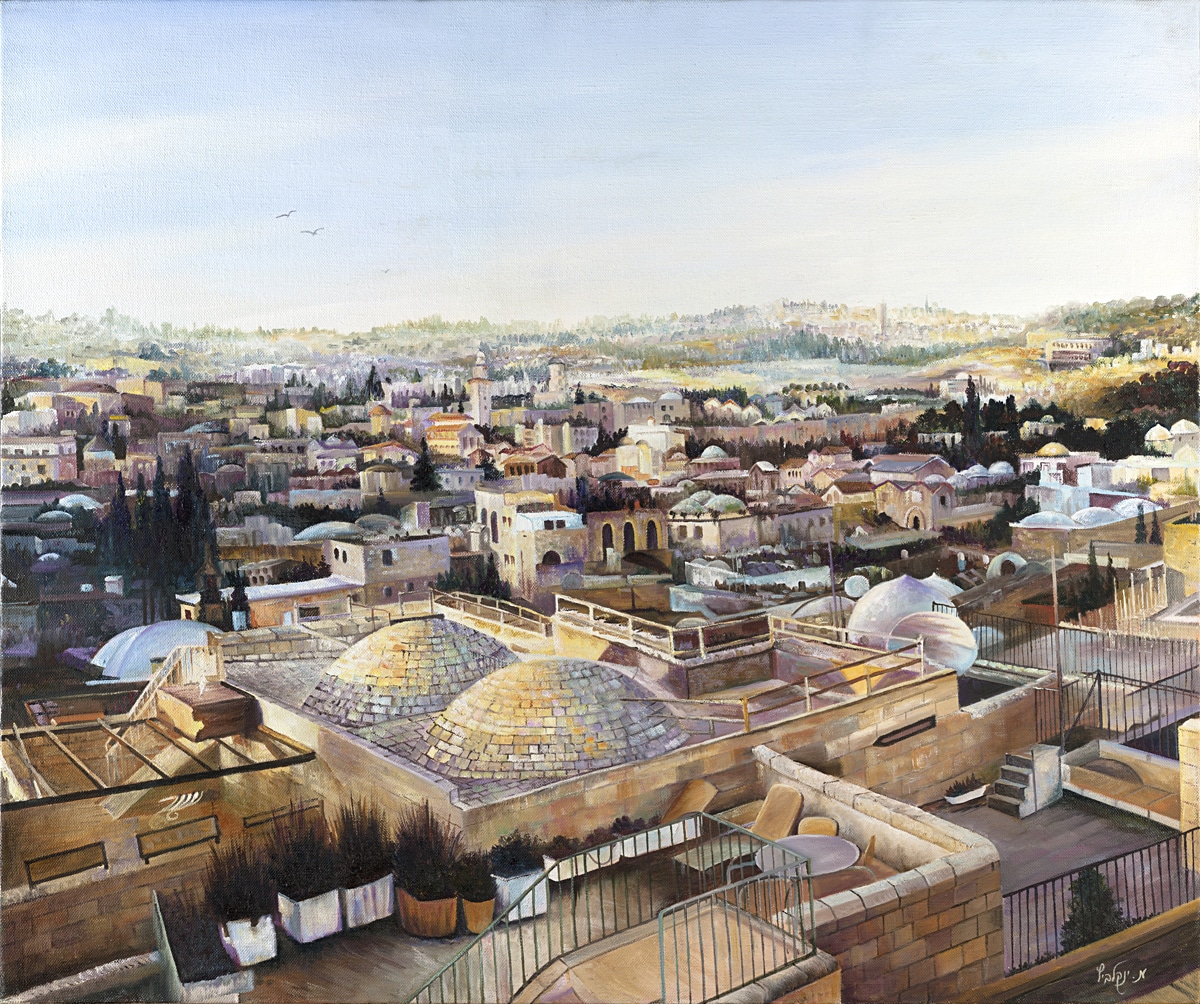 Jerusalem Old City Rooftops Print Painting
