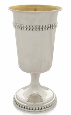 Sterling Silver Kiddush Cup with Beads