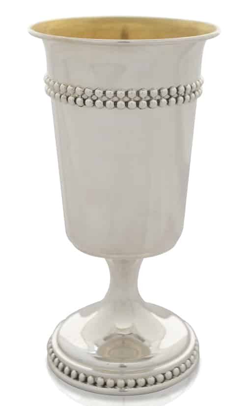 Sterling Silver Kiddush Cup with Beads