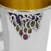 Grapes Design Silver Kiddush Cup Set
