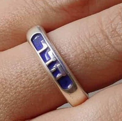 Custom Hebrew Name Enameled Ring
