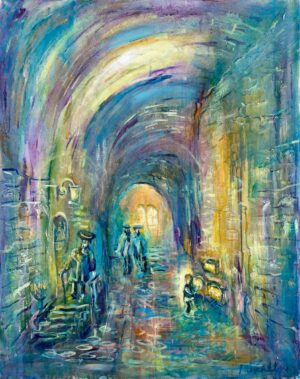 Hannukah in the Old City of Jerusalem Painting