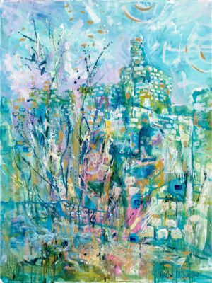 Stunning Multicolored Tower of David Painting