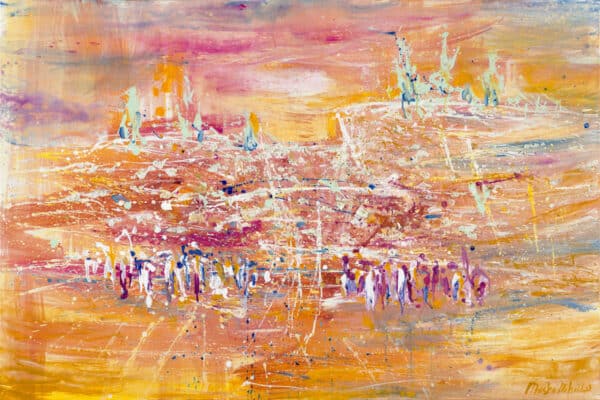 Gold & Purple Abstract Chasidic Dance Painting