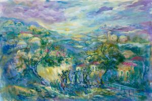Chasidic Dance on the Mountains of Galilee Painting