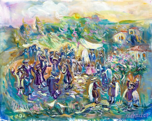 Chasidic Dance on the Mountains of Galilee Painting
