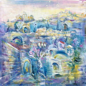 Colorful and Purple Dreams of Jerusalem & Kotel Painting